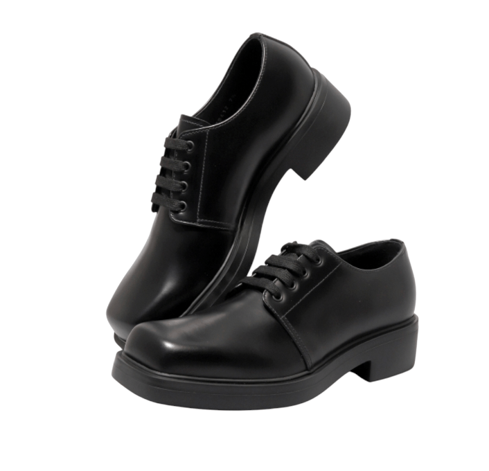 Prada Brushed Leather Derby shoes Black