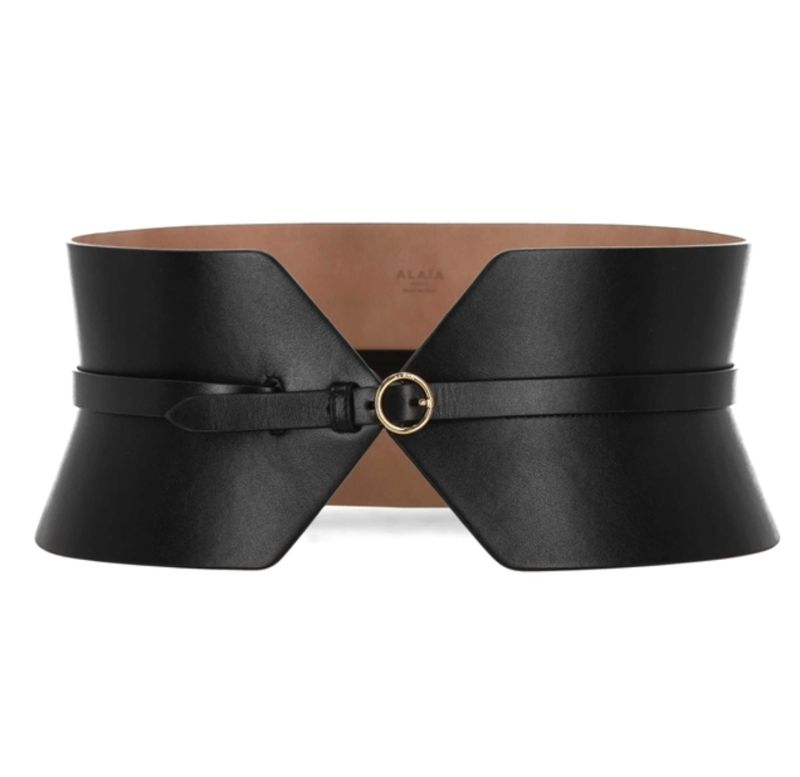 Double bustier belt in calfskin 