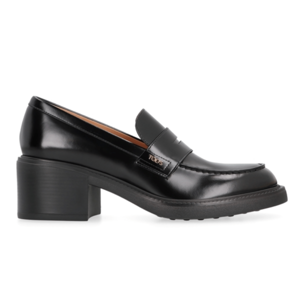 Tod's Leather loafers with round toe and block heel