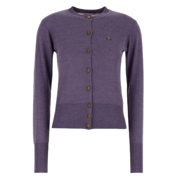 (W) Vivienne Westwood Bea Wool Silk Cardigan Lavender