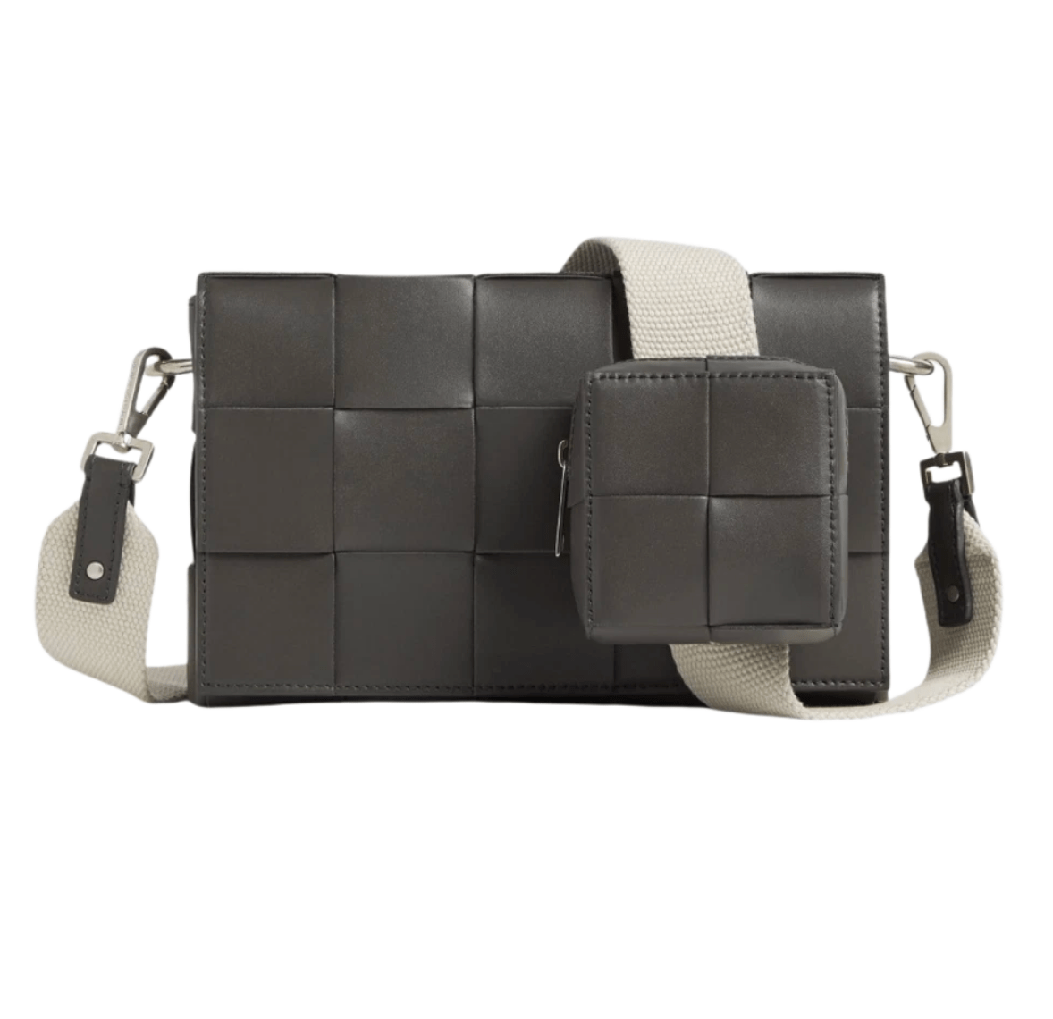 Bottega Veneta Cassette with Versatile Strap Light Graphite Natural