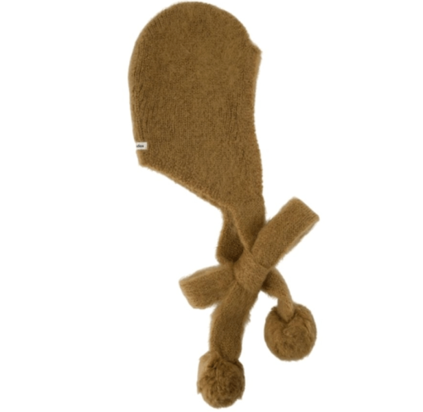 Mohair cap with earflaps Clay beige