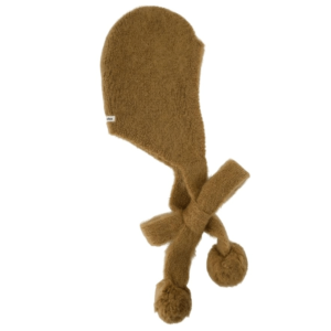 Mohair cap with earflaps Clay beige