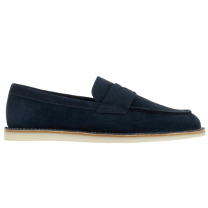 Navy suede loafers