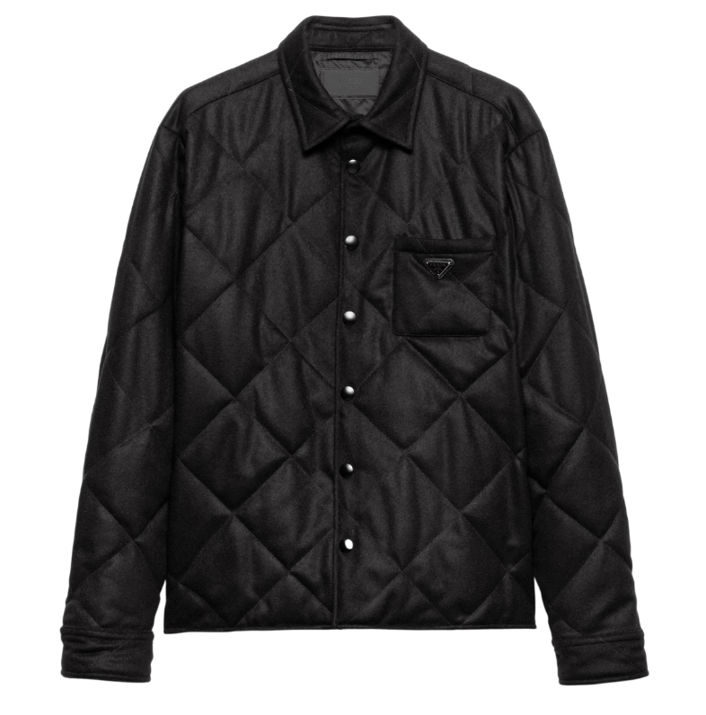 Padded cashmere shirt