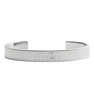 (W) MM6 Maison Margiela Numeric Minimal Signature Cuff Bracelet Polished Palladio