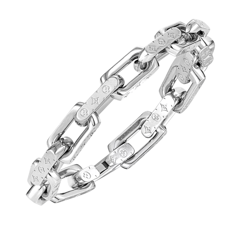 Louis Vuitton Monogram Chain Bracelet Silver