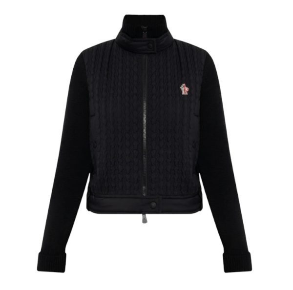 (W) Moncler Grenoble Padding Zip Up Cardigan Black 