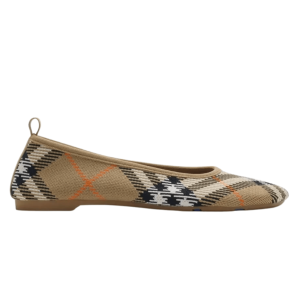 (W) Burberry Check Ballerinas Flat shoes Beige