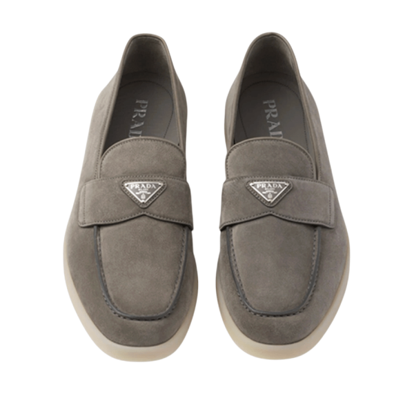 Prada Suede Loafers Gravel Grey