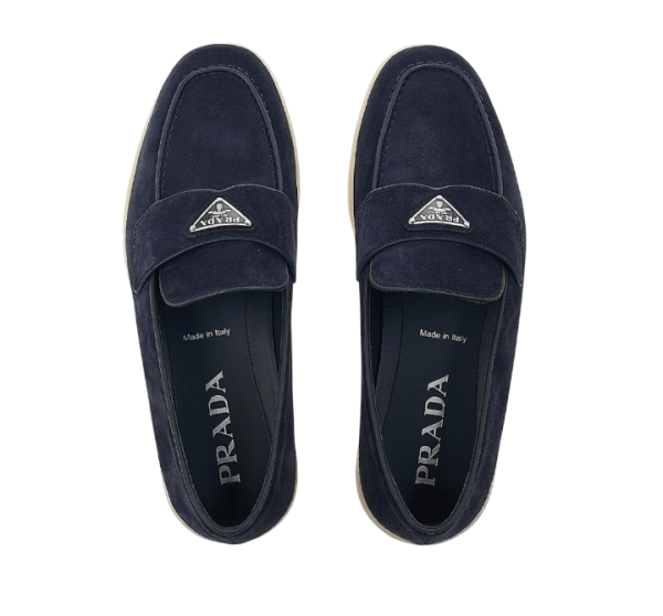 Prada Suede Loafers Navy