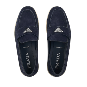 Prada Suede Loafers Navy