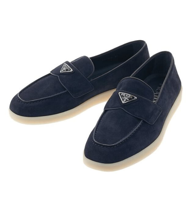 Prada Suede Loafers Navy