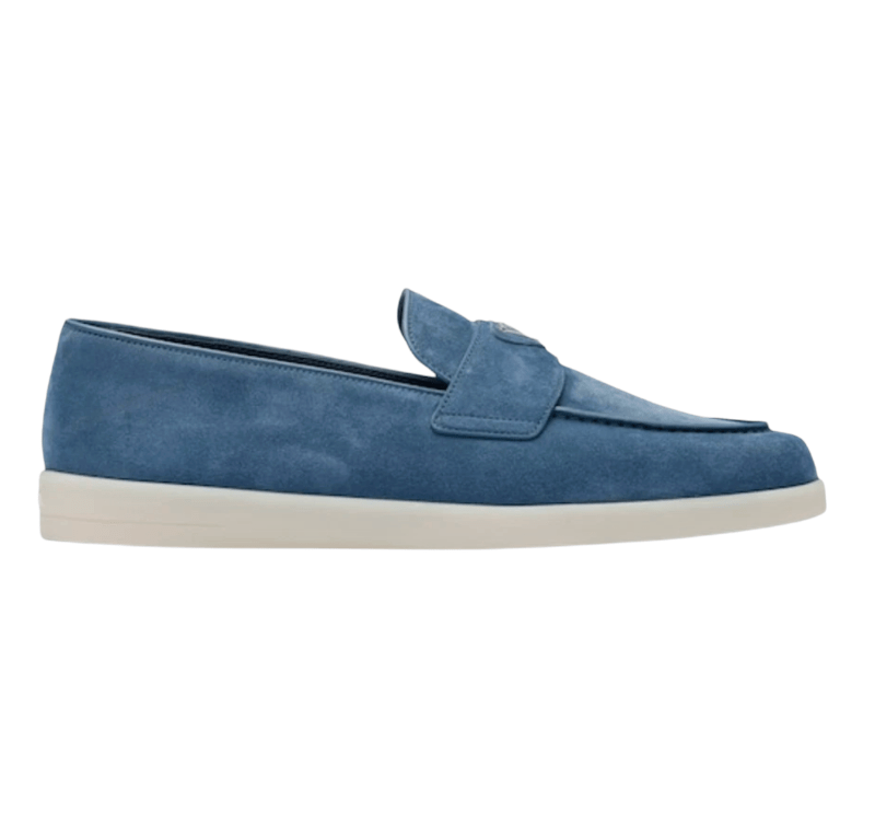 Prada Suede Loafers Astral Blue