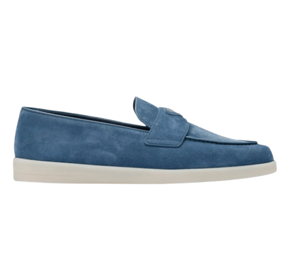 Prada Suede Loafers Astral Blue