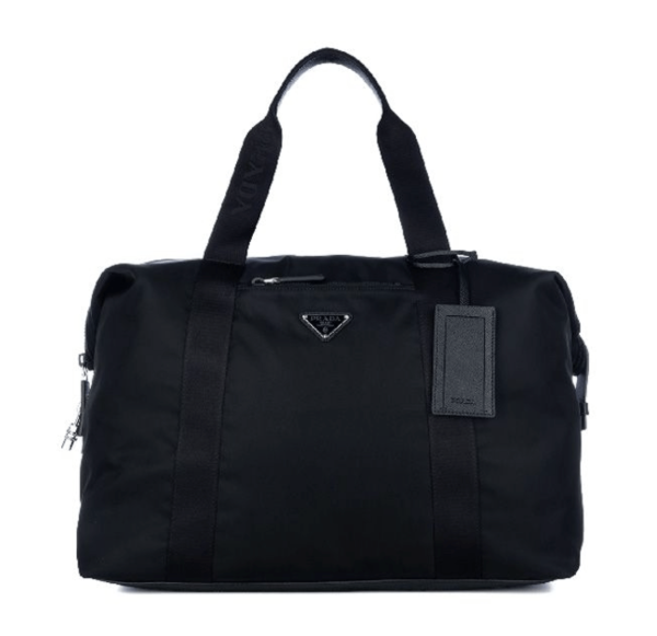 Prada Re-Nylon and Saffiano Leather Duffle Bag Black