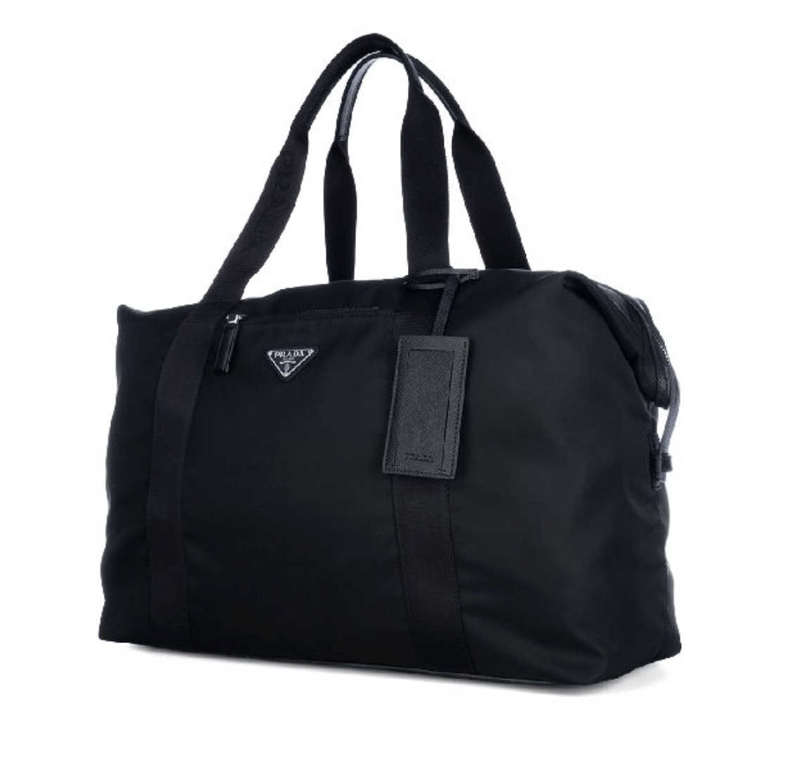 Prada Re-Nylon and Saffiano Leather Duffle Bag Black