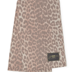 Leopard Wool Knit Scarf 