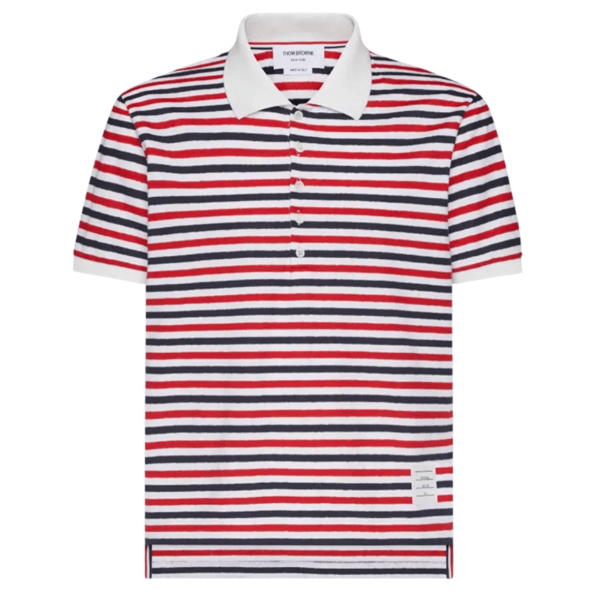 Thom Browne RWB Stripe Polo Shirt Red