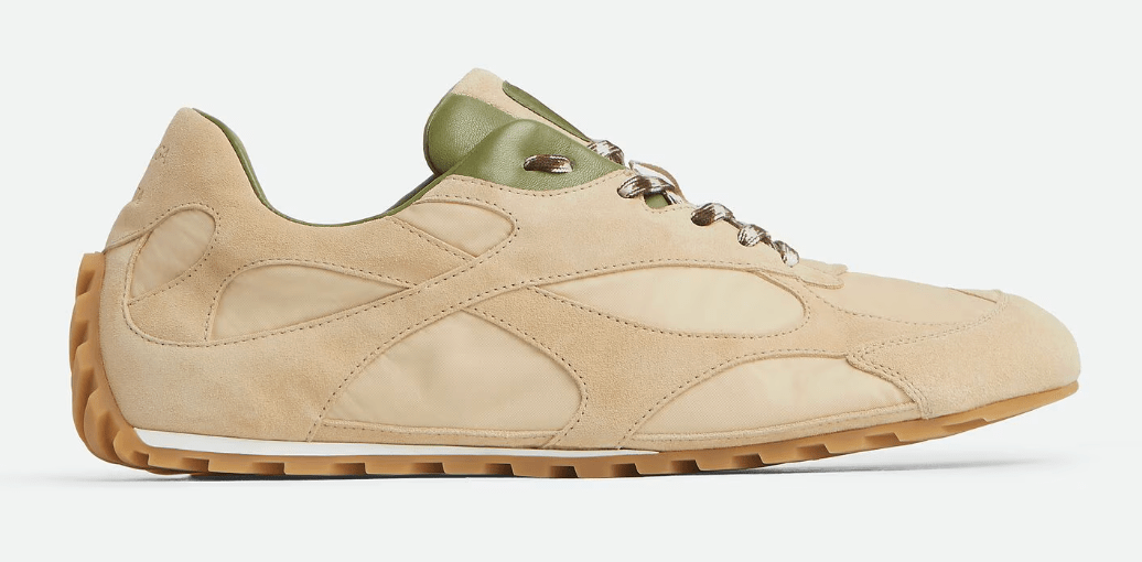 Beige suede and fabric Orbit sneakers