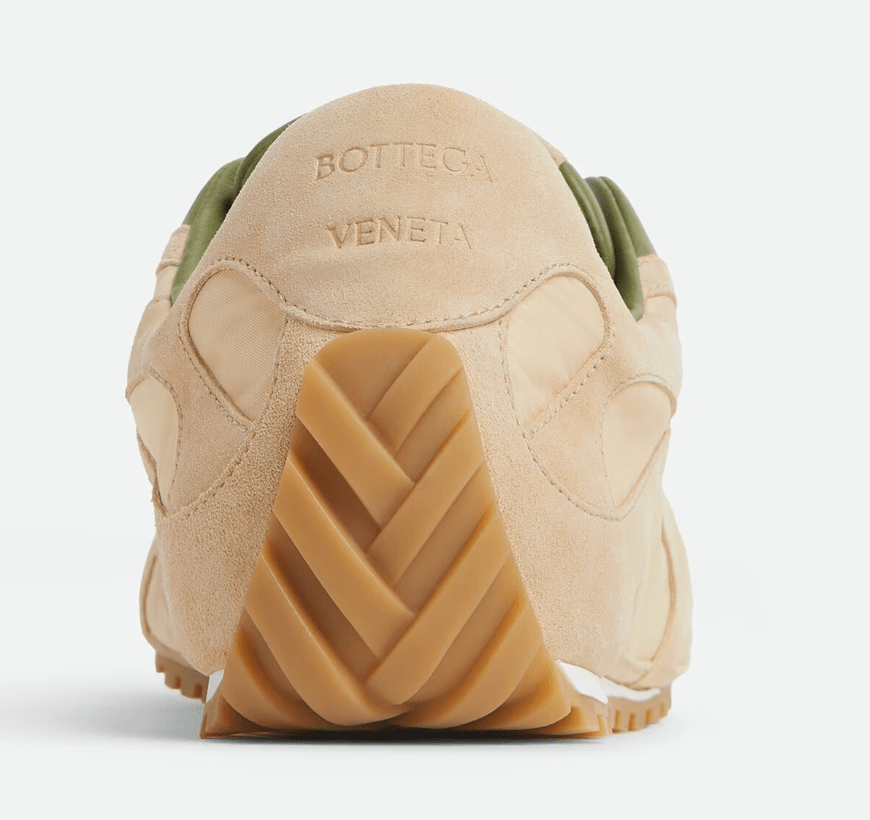 Beige suede and fabric Orbit sneakers