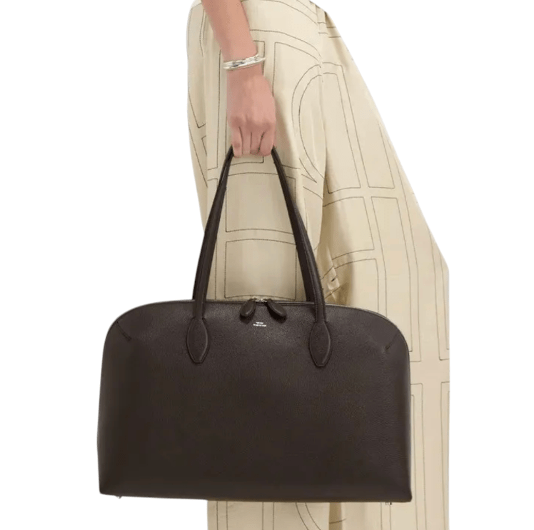 GRAINED-LEATHER DAY TOTE