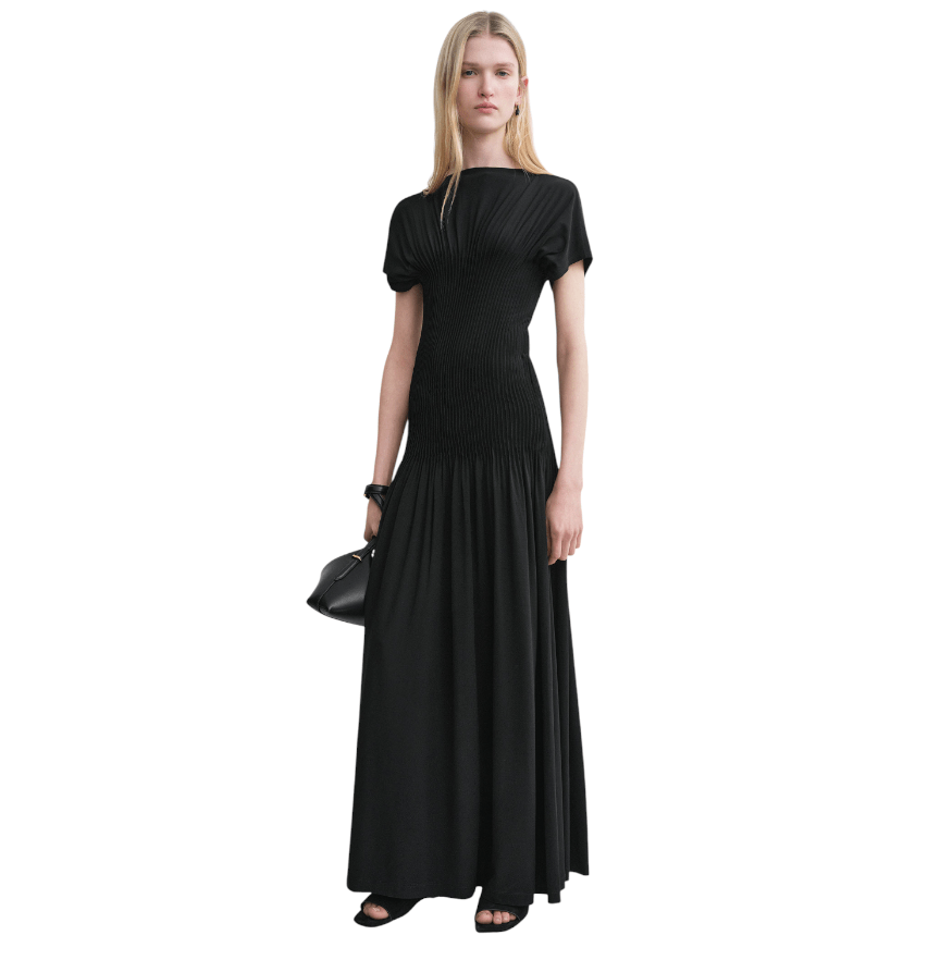 Knife-Pleated Jersey Dress 