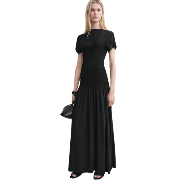 Knife-Pleated Jersey Dress 