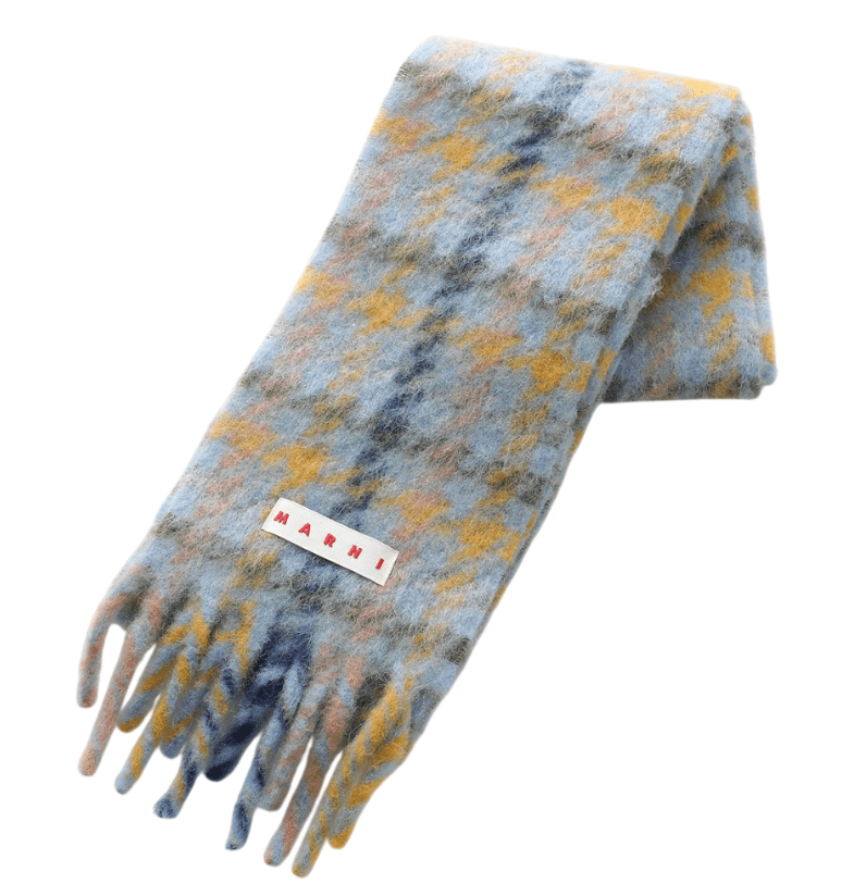Checked wool scarf