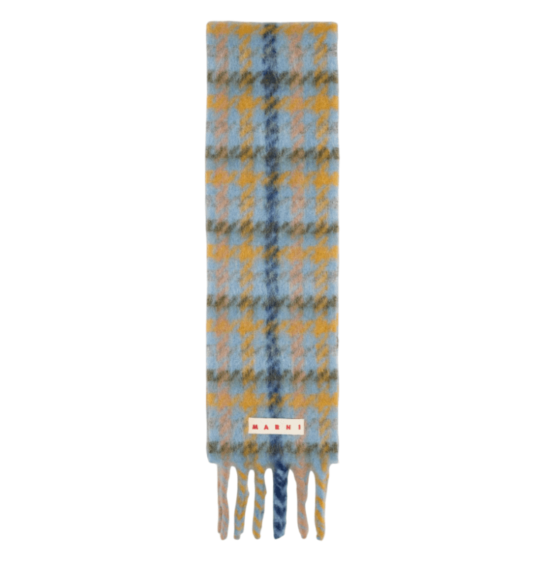 Checked wool scarf