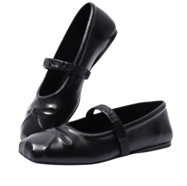 Black Leather Ballet Flats Marni 