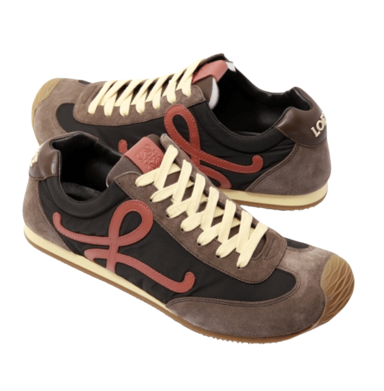 Ballet Runner 2.0 in nylon and calfskin Brown