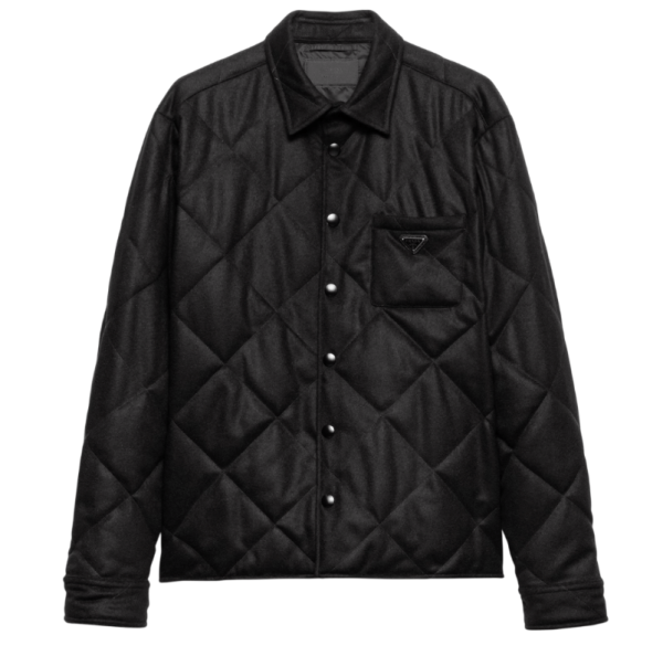 Padded cashmere shirt