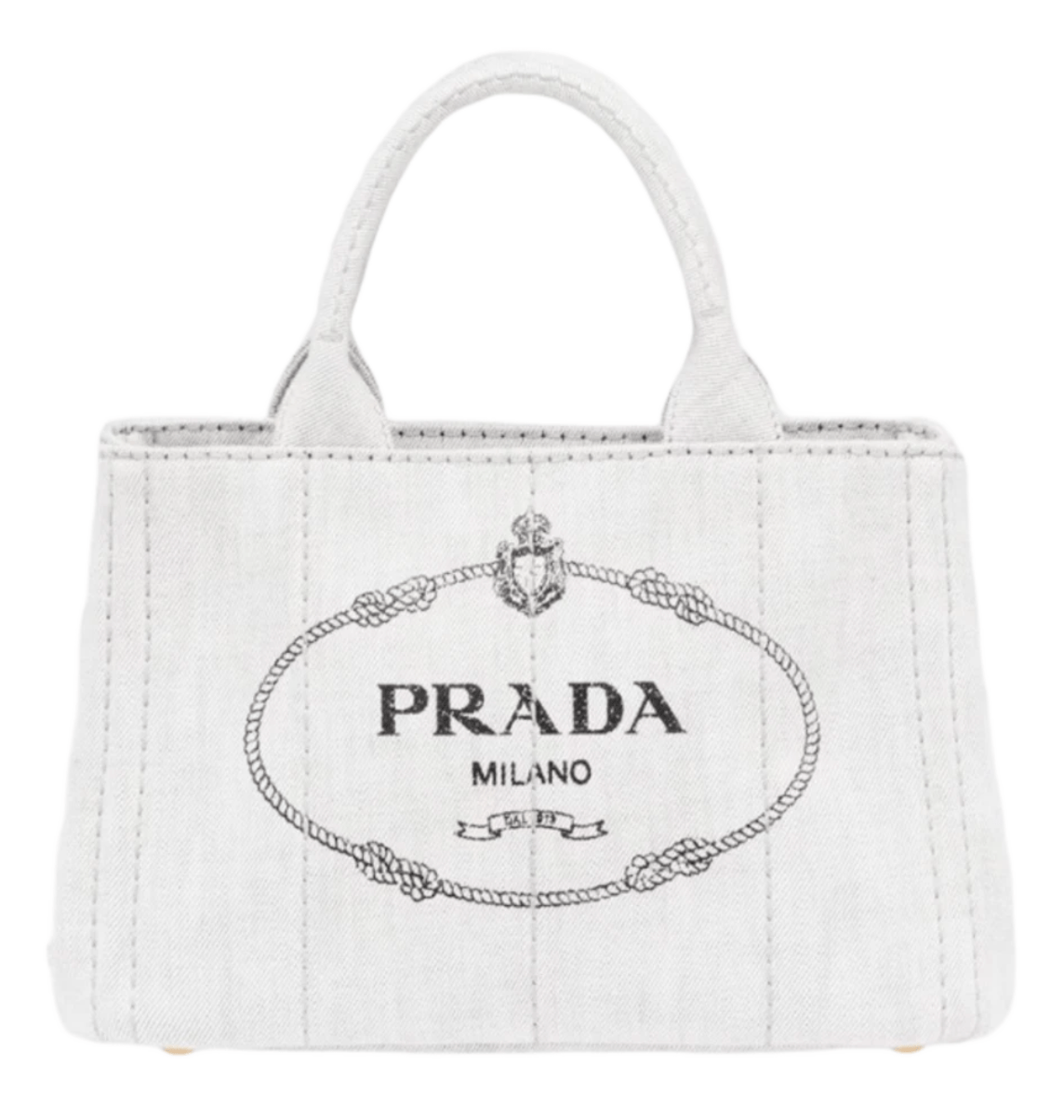 Prada Denim Tote Bag White