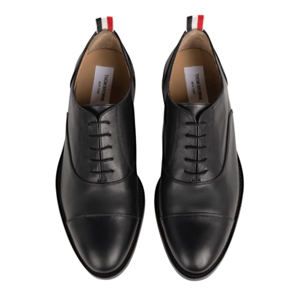 Thom Browne Vitello Calf Leather Cap Toe Oxford Black