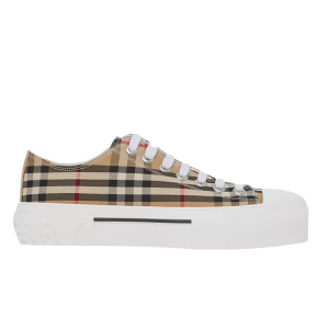 (W) Burberry Vintage Check Cotton Sneakers Archive Beige