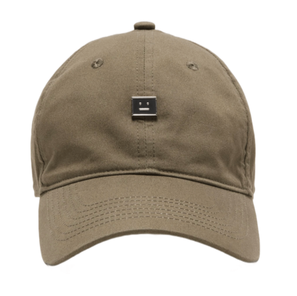  Acne Studios Stud Face Logo Cap Wood Green