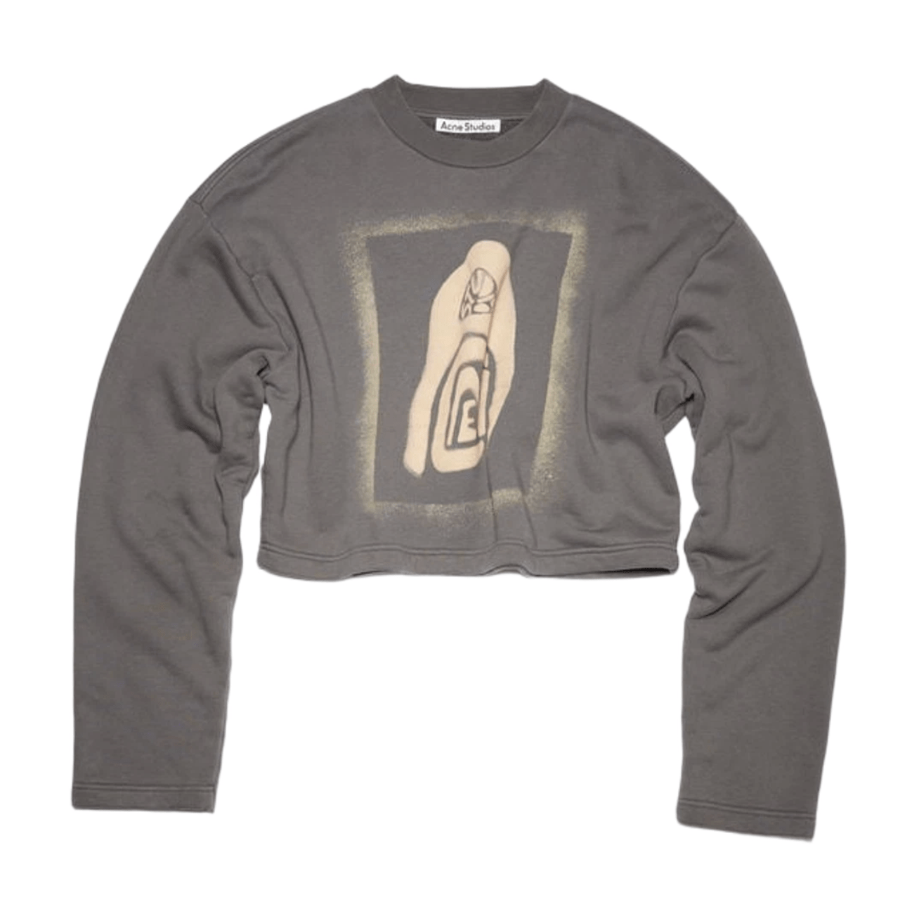 (W) Acne Studios Logo Print Oversized Fit Sweatshirt Carbon Grey