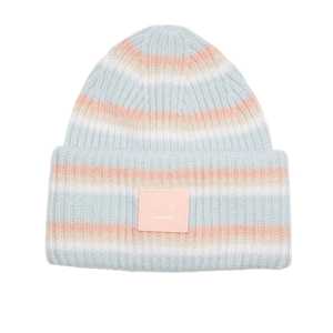 Acne Studios Striped Face Beanie Multi Blue