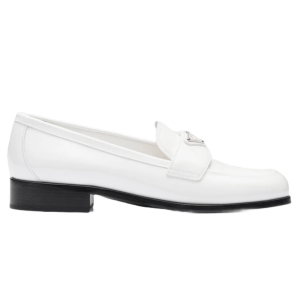 (W) Prada Patent Leather Loafers White