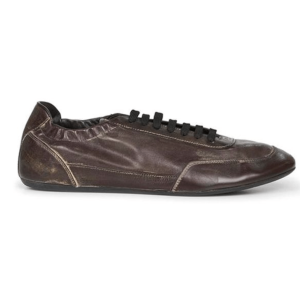 Dark brown leather Collapse sneakers 