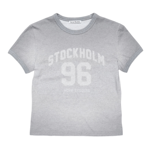 (W) Acne Studios Sprayed Vintage Logo T-Shirt Grey
