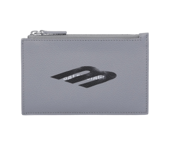 BALENCIAGA Cash Long Coin Card Holder - Header Gray 