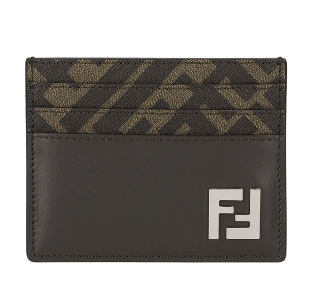 FF Squared Card Holder Leather Brown