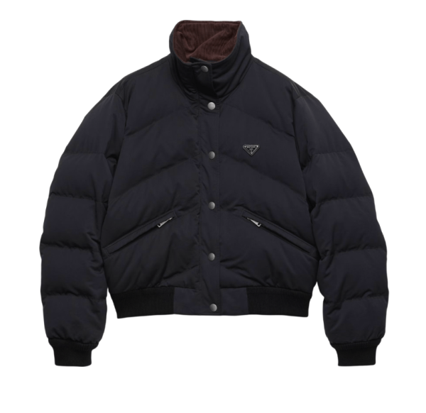 Black Cropped Compact Poplin Down Jacket