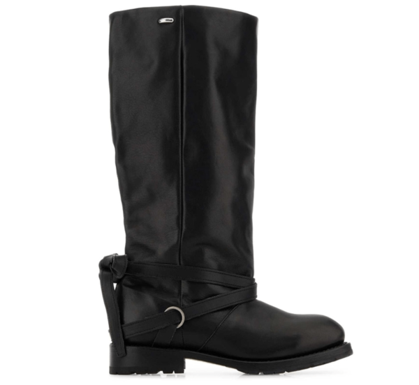 Black leather High Engine boots 