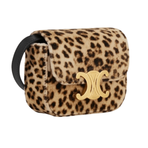 Celine Mini Claude in Velvet with Leopard Print Leopard