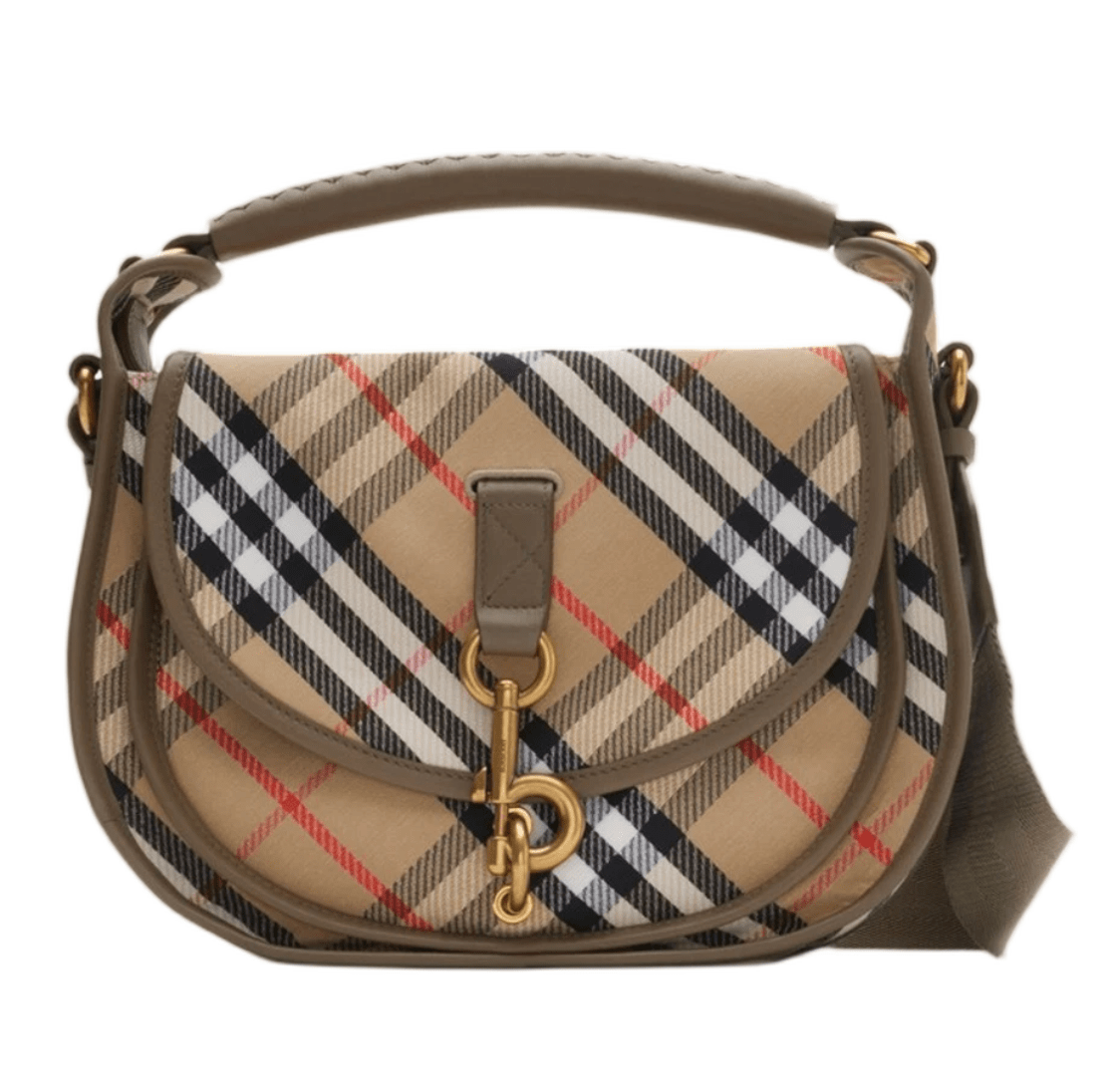 Burberry Small B Clip Messenger Bag Sand