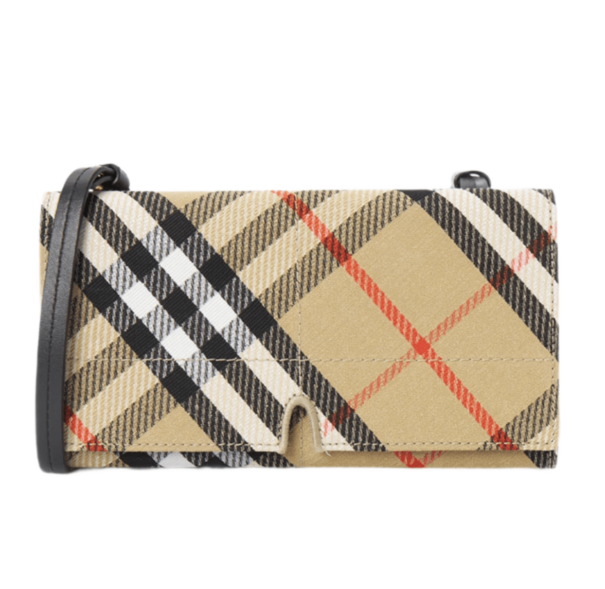 Burberry Check Pouch Shoulder Bag Beige