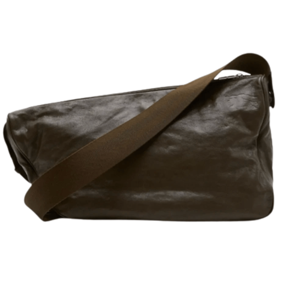 Burberry Shield Leather Messenger Bag Brown